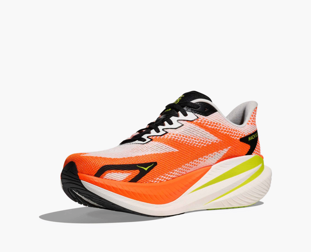 Hoka Mach X 3 Men Laufschuh White/Neon Tangerine | Ski + Sport