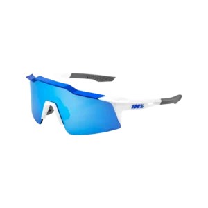 Speedcraft SL Matte White/Metallic Blue - HiPER Blue Multilayer Mirror Lens