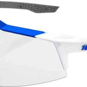 Speedcraft SL Matte White/Metallic Blue - HiPER Blue Multilayer Mirror Lens