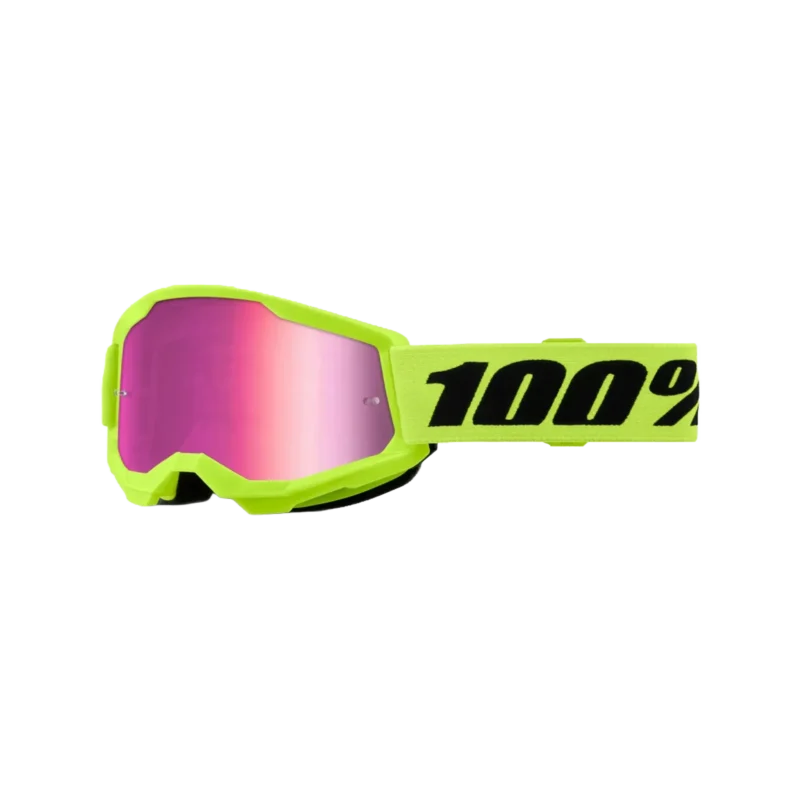 Strata 2 Junior Goggle Neon Yellow - Mirror Pink Lens