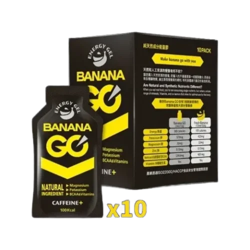 BananaGo Koffein+ Energie Gels 10x32g Pack
