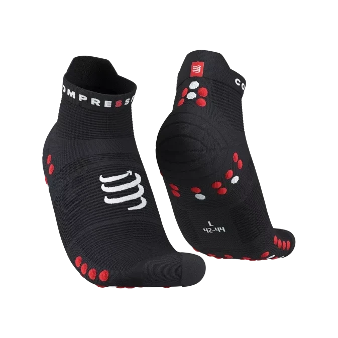 compressport-pro-racing-socks-v4-0-run-low-black-red-1-2 Compressport pro racing socks v4 0 run low black red 1