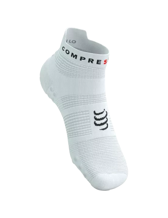 Compressport pro racing socks v4 0 run low white black