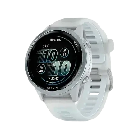 Garmin forerunner 570 42mm multisportuhr steinweiss cloud blue aluminium 1