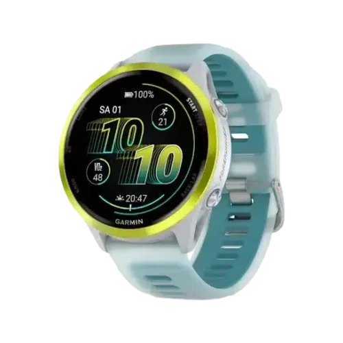Garmin forerunner 570 47mm multisportuhr steinweiss amp yellow aluminium 1