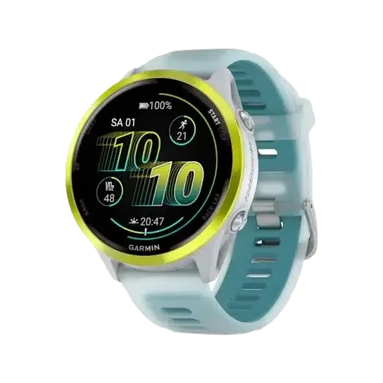 Garmin forerunner 570 47mm multisportuhr steinweiss amp yellow aluminium 1