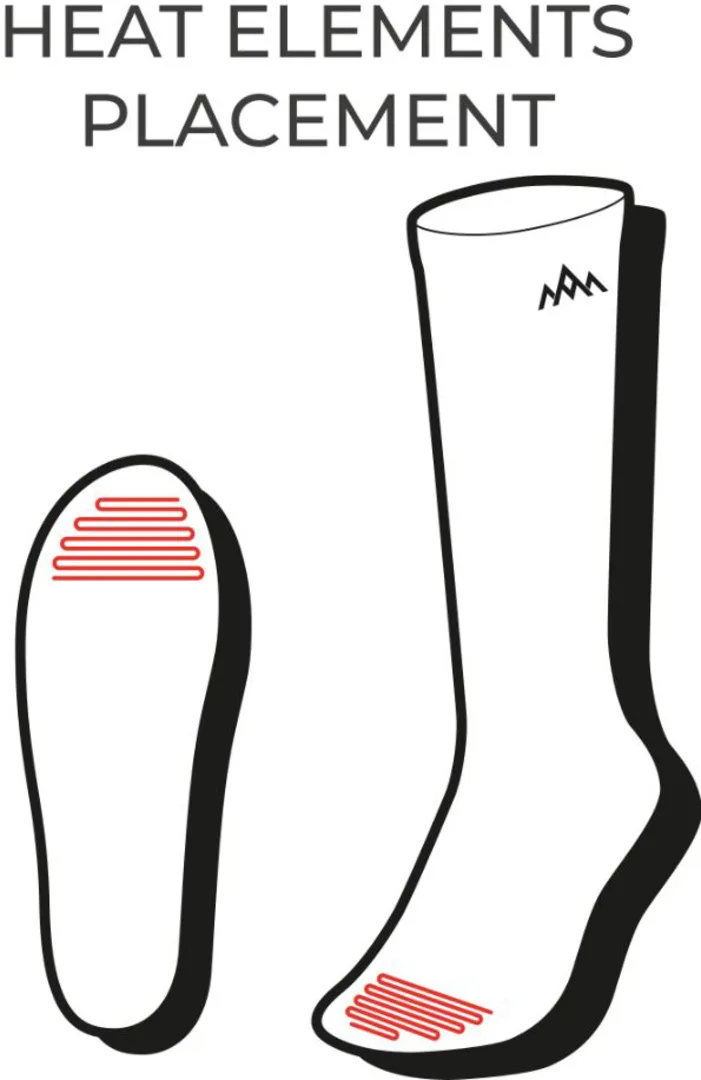 Heated Technical Socks w.batteries red/black S