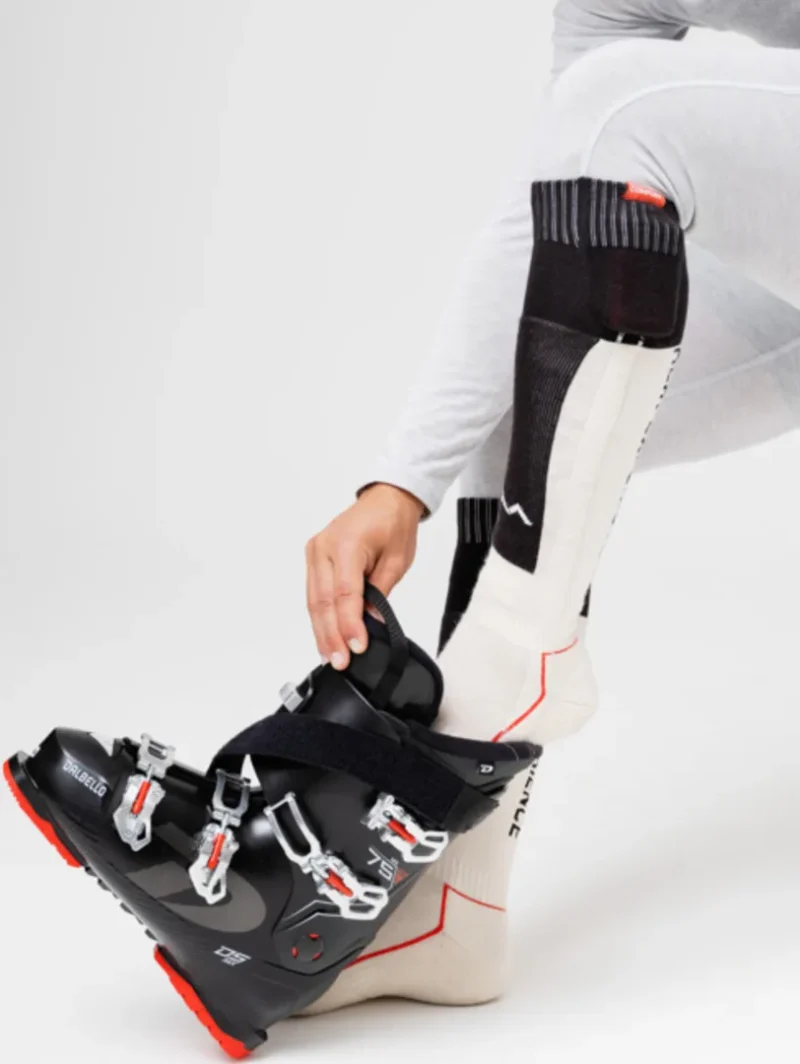 Heated Technical Socks w.batteries sand/black L