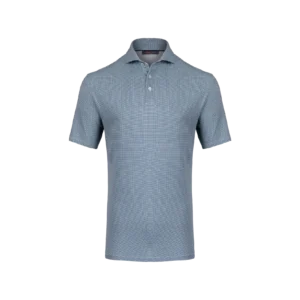 Men Hollow Pima Print Polo S