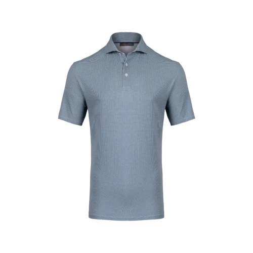 Men Hollow Pima Print Polo S