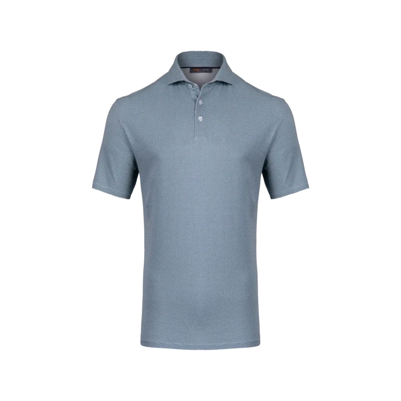 Men Hollow Pima Print Polo S