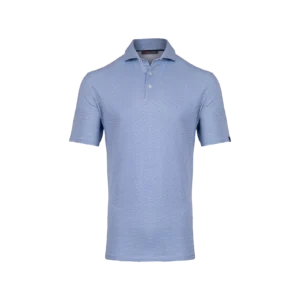 Men Hollow Pima Print Polo S/S