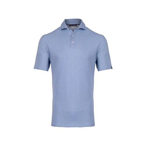Men Hollow Pima Print Polo S/S