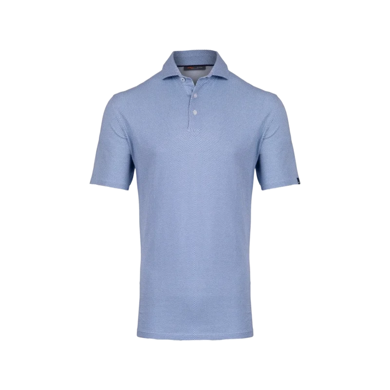 Men Hollow Pima Print Polo S/S