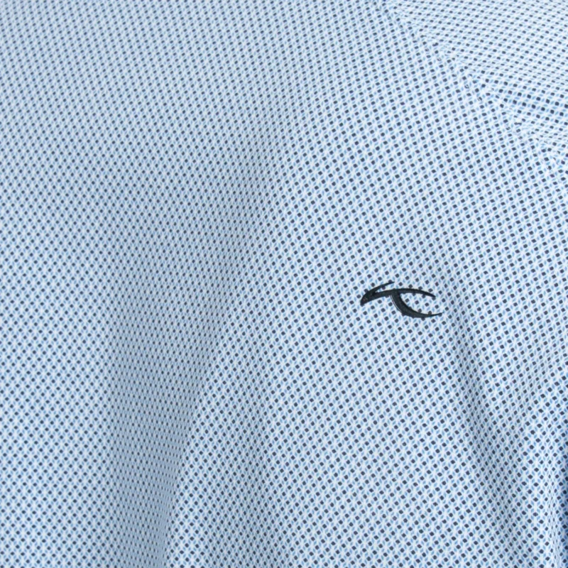 Men Hollow Pima Print Polo S/S