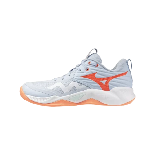 Mizuno wave momentum pro volleyball blue finch lava orange flaming 1