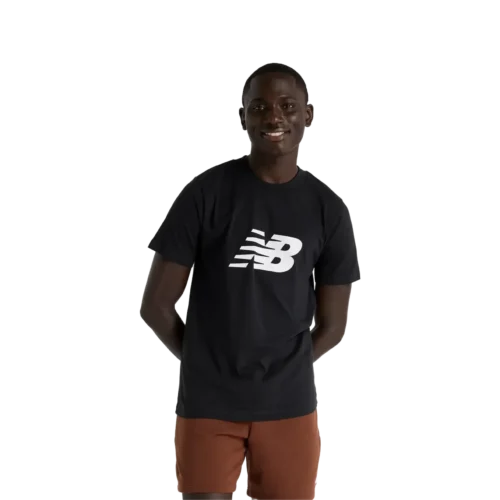 New balance sport jersey logo t shirt black 1