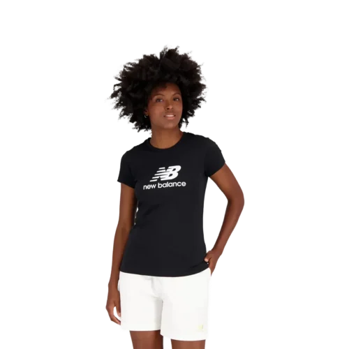 New balance w essentials stacked logo t shirt black 1