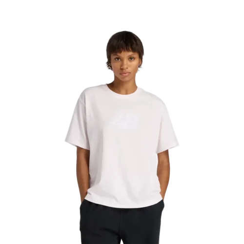 New balance w sport jersey relaxed logo t shirt pink salt 1