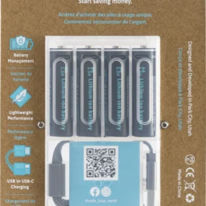 Pale Blue Battery AA USB-C 4pcs