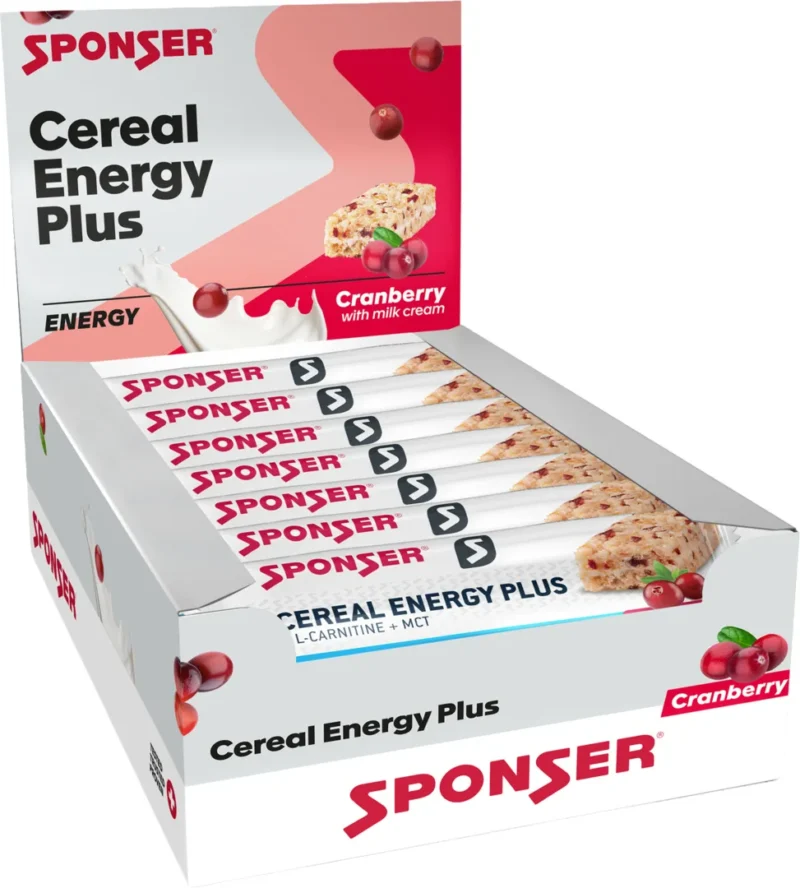 Cereal Energy Plus Bar, CRANBERRY Display (15 x 40 g)