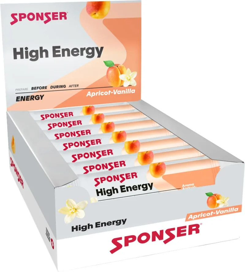 High Energy Bar, APRICOT-VANILLA Display (30 x 45 g)