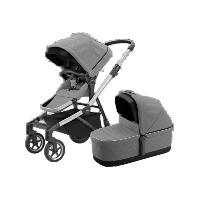 Kinderwagen (Buggy) SLEEK inkl. Bassinet melange grey/alu
