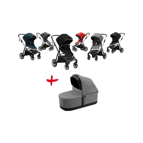 Kinderwagen (Buggy) SLEEK inkl. Bassinet midnight black/black