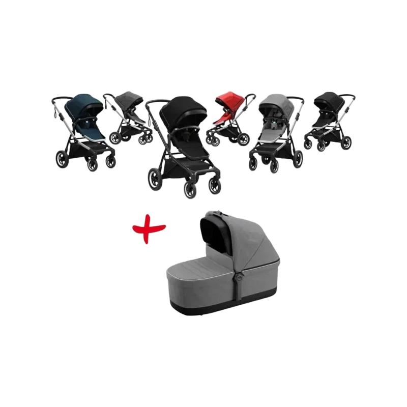 Kinderwagen (Buggy) SLEEK inkl. Bassinet midnight black/black