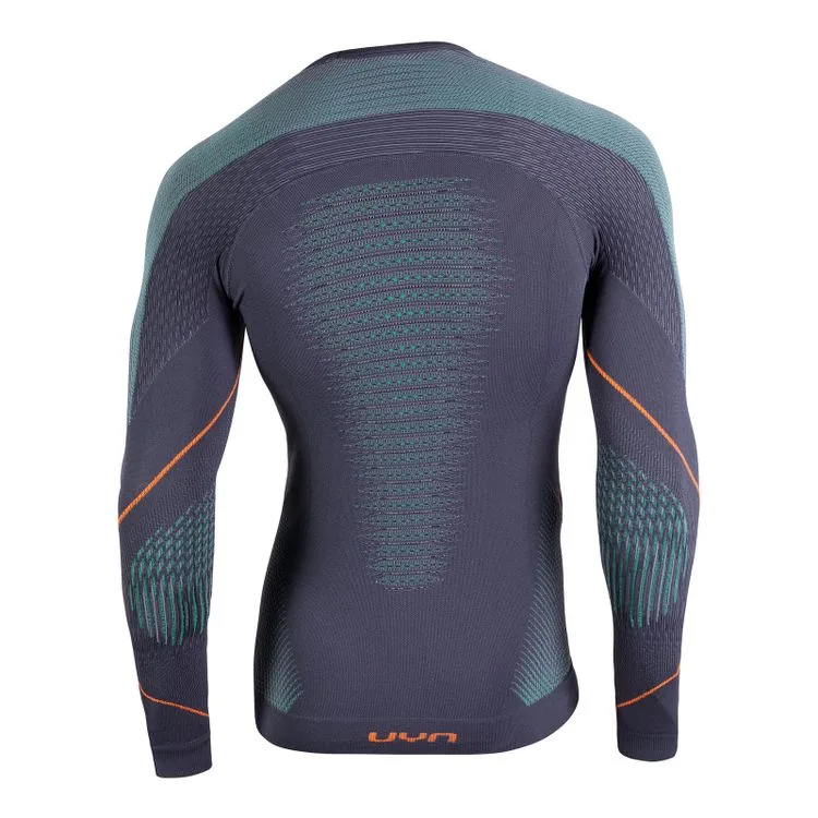 uyn-uyn-man-evolutyon-shirt-lg-sl-charcoal-green-orange-shiny-2 UYN Man Evolutyon Shirt LG SL