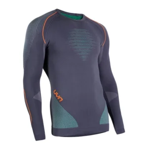 uyn-uyn-man-evolutyon-shirt-lg-sl-charcoal-green-orange-shiny-3 UYN Man Evolutyon Shirt LG SL