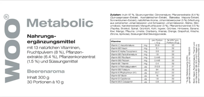 Metabolic Beerenaroma/30 Portionen à 10 g