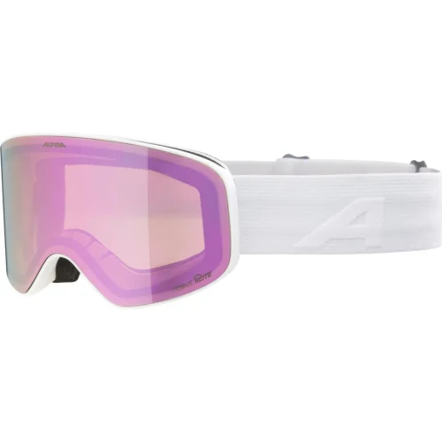 Alpina fernie white matt q lite skibrille rose rose