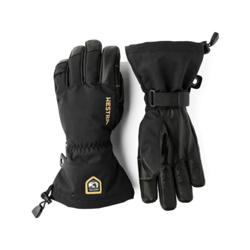 Hestra army leather gore tex 5 finger black black 1