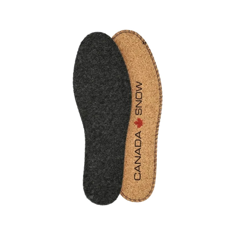 Canada snow insole insulating wool 4 layer grey