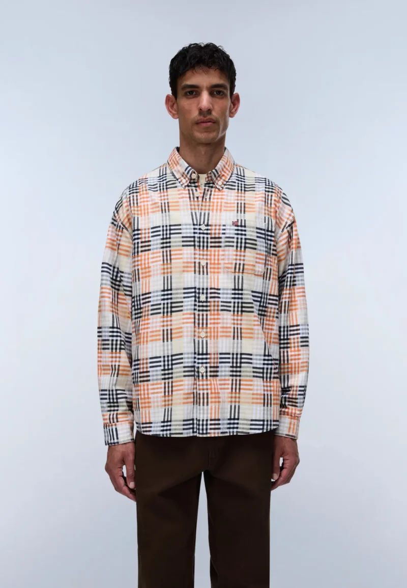 napapijri-eos-flanell-hemd-multicolor-blue-orange-3 Napapijri eos flanell hemd multicolor blue orange