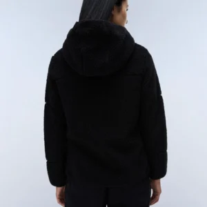 Napapijri yupik fleecepulover mit kapuze women black beauty